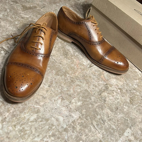 Clark’s men shoes,leather, NEW! Oliver Limit ,tan,comfort ,stylish,career, event - Picture 14 of 14
